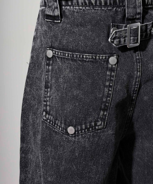 RE730(アールイーセブンサーティー)の「10oz belt design denim pants / ベルトデザイン デニムパンツ unisex(デニムパンツ・メンズ・グレー/ブラック・XL/L/M)」の9枚目の写真