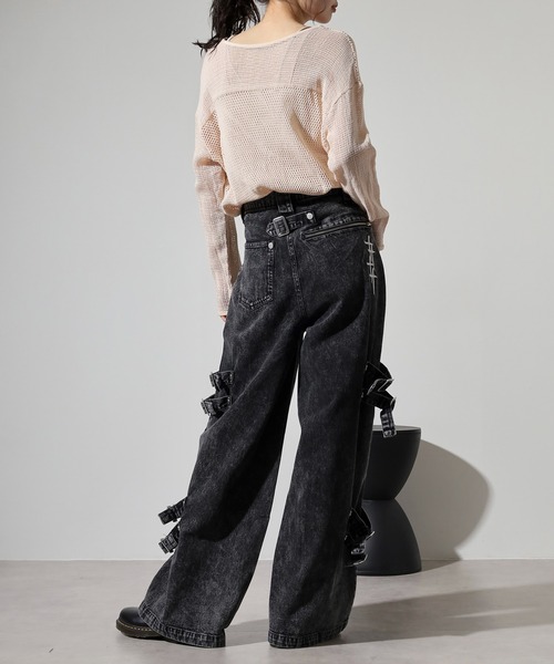 RE730(アールイーセブンサーティー)の「10oz belt design denim pants / ベルトデザイン デニムパンツ unisex(デニムパンツ・メンズ・グレー/ブラック・XL/L/M)」の22枚目の写真