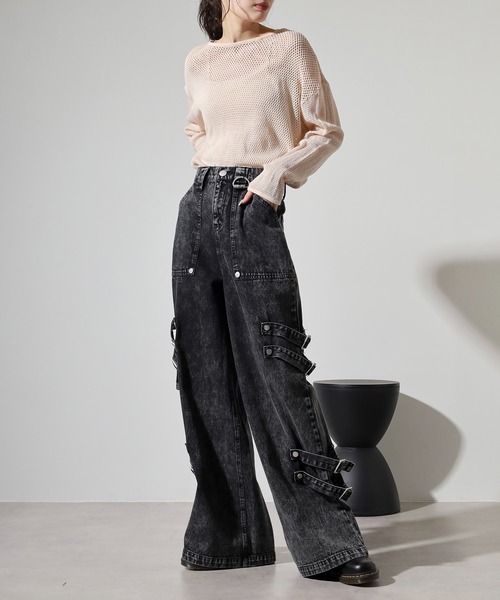 RE730(アールイーセブンサーティー)の「10oz belt design denim pants / ベルトデザイン デニムパンツ unisex(デニムパンツ・メンズ・グレー/ブラック・XL/L/M)」の21枚目の写真