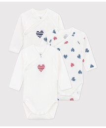 PETIT BATEAU | 長袖ボディ３枚組(ロンパース)