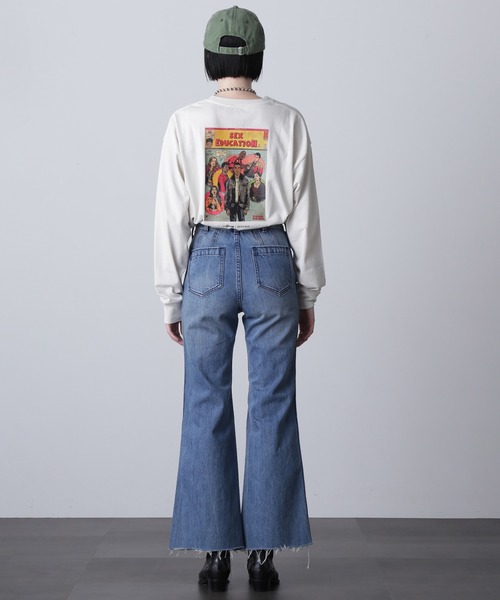 ROSE BUD(ローズバッド)の「(CREOLME)フレアデニムパンツ(デニムパンツ・レディース・ネイビー/ブルー/ブラック・S/M/L)」の8枚目の写真