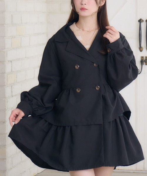 フリル トレンチコート 無地 ジャケット フェミニン 大人可愛い 109653_db18.jpg?20250312131031