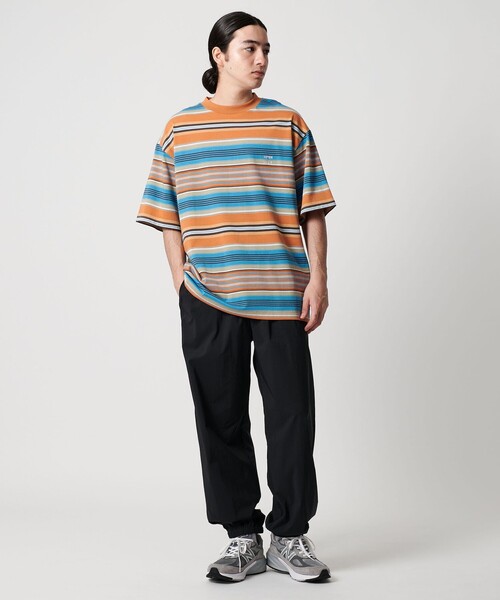 CITEN（シテン）の「＜CITEN＞カリフォルニアボーダーTシャツ（Tシャツ/カットソー・メンズ・ダークブラウン/ライトブルー/ライム/オレンジ・S/M/L）」の8枚目の写真