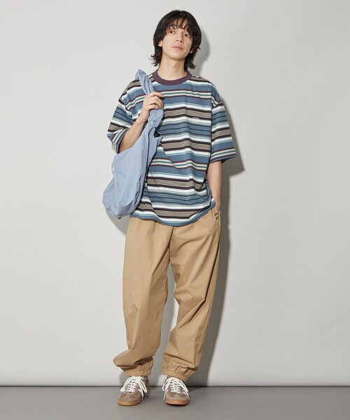 CITEN（シテン）の「＜CITEN＞カリフォルニアボーダーTシャツ（Tシャツ/カットソー・メンズ・ダークブラウン/ライトブルー/ライム/オレンジ・S/M/L）」の12枚目の写真