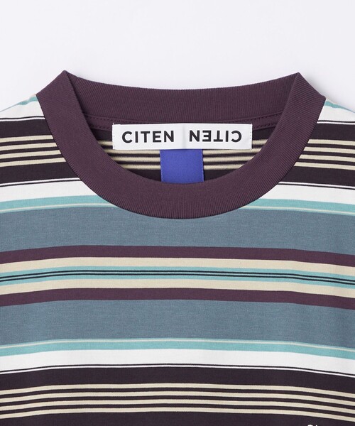 CITEN（シテン）の「＜CITEN＞カリフォルニアボーダーTシャツ（Tシャツ/カットソー・メンズ・ダークブラウン/ライトブルー/ライム/オレンジ・S/M/L）」の18枚目の写真