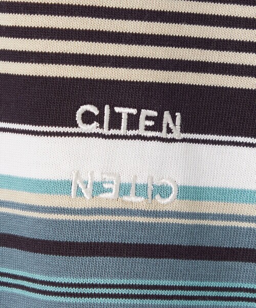 CITEN（シテン）の「＜CITEN＞カリフォルニアボーダーTシャツ（Tシャツ/カットソー・メンズ・ダークブラウン/ライトブルー/ライム/オレンジ・S/M/L）」の21枚目の写真