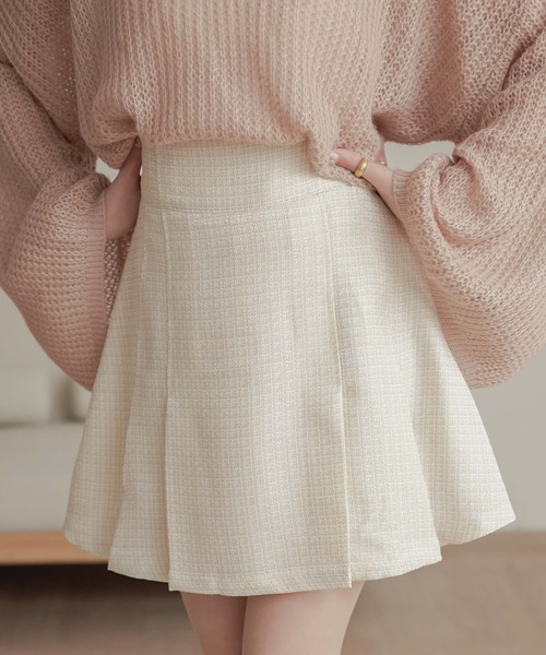 Ambre Neige(アンブルネージュ)の「tweed skirt pants / ツイードスカパン(スカート・レディース・アイボリー/ブラック・FREE)」の2枚目の写真