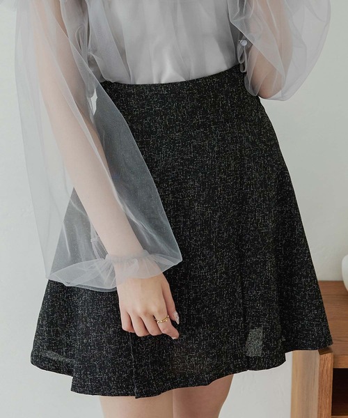 Ambre Neige(アンブルネージュ)の「tweed skirt pants / ツイードスカパン(スカート・レディース・アイボリー/ブラック・FREE)」の1枚目の写真