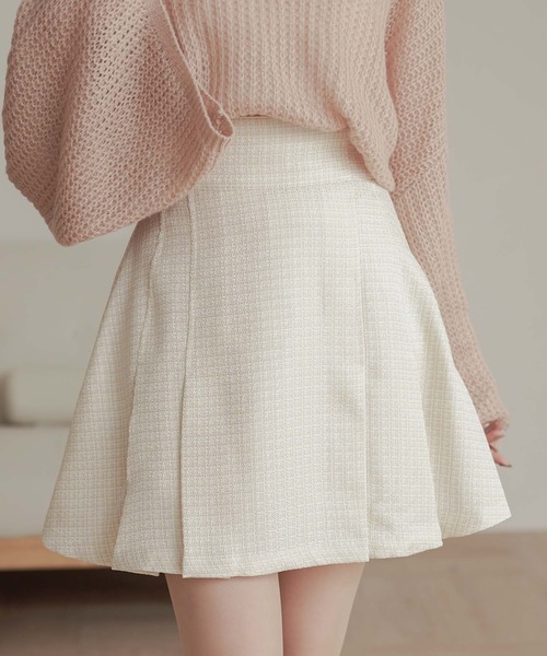 Ambre Neige(アンブルネージュ)の「tweed skirt pants / ツイードスカパン(スカート・レディース・アイボリー/ブラック・FREE)」の3枚目の写真