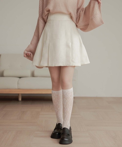 Ambre Neige(アンブルネージュ)の「tweed skirt pants / ツイードスカパン(スカート・レディース・アイボリー/ブラック・FREE)」の6枚目の写真