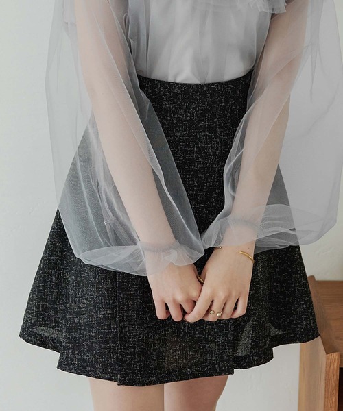 Ambre Neige(アンブルネージュ)の「tweed skirt pants / ツイードスカパン(スカート・レディース・アイボリー/ブラック・FREE)」の8枚目の写真