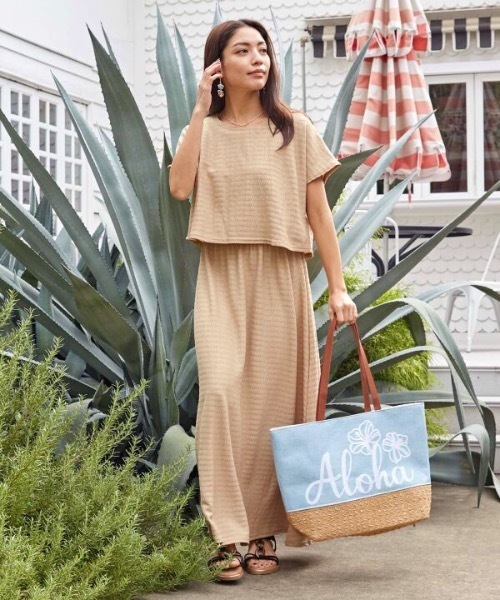 Kahiko(カヒコ)の「【Kahiko】ビーチスパントートバッグ(トートバッグ・レディース・ホワイト/ネイビー/ブルー・FREE)」の12枚目の写真