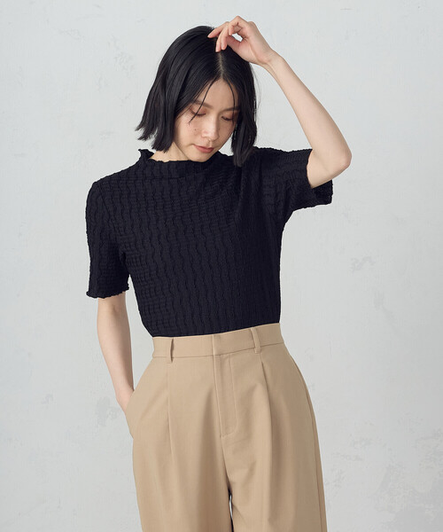 COMME CA ISM(コムサイズム)の「ボトルネックカットソー(Tシャツ/カットソー・レディース・ブラック/ホワイト・MEDIUM/LARGE)」の7枚目の写真