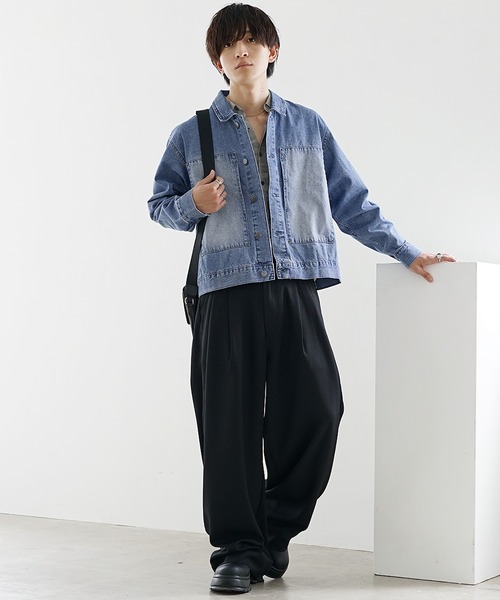 MinoriTY（マイノリティ）の「【MinoriTY select】ミニマルショート丈デニムジャケット メンズ（デニムジャケット・メンズ・ライトグレー/ブラック/ライトブルー・M/L/LL）」の7枚目の写真