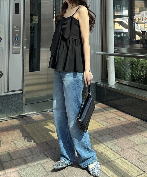 nelliy.(ネルリー)の「ペプラムリボンキャミ(キャミソール・レディース・オフホワイト/ブラック・MEDIUM/LARGE)」の8枚目の写真