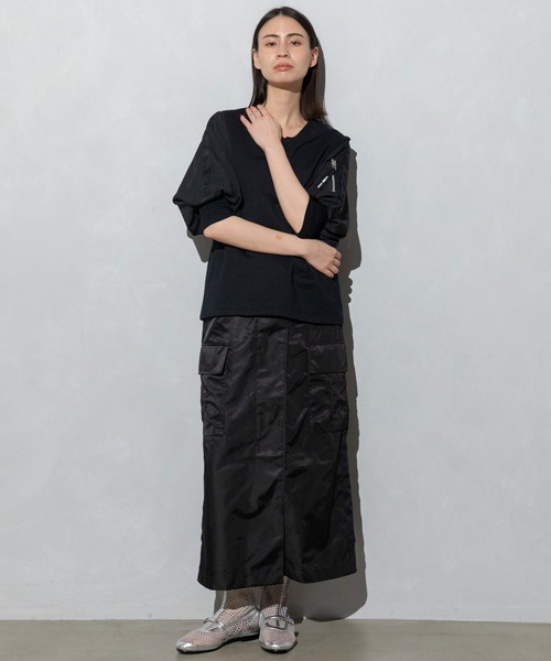 MARECHAL TERRE マルシャルテル  タックフレアTシャツ フレアデザイントップス（Tシャツ/カットソー）｜MARECHAL TERRE
