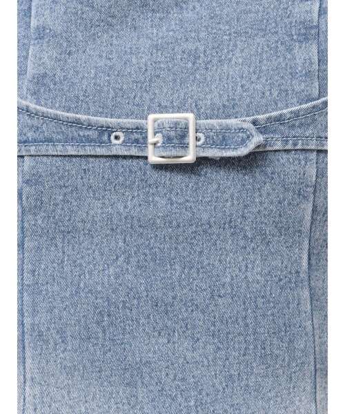 EATME（イートミー）の「ダブルベルトデザインデニムワンピース（ワンピース・レディース・ライトブルー/ブラック・SMALL/MEDIUM）」の3枚目の写真