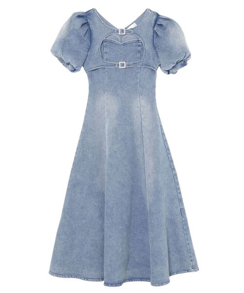 EATME（イートミー）の「ダブルベルトデザインデニムワンピース（ワンピース・レディース・ライトブルー/ブラック・SMALL/MEDIUM）」の7枚目の写真