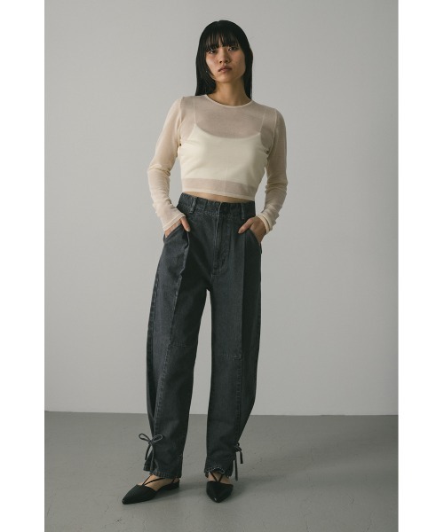 STYLEMIXER（スタイルミキサー）の「ヘムリボンデザインデニム（デニムパンツ・レディース・グレー/インディゴブルー・X-SMALL/SMALL/MEDIUM）」の3枚目の写真