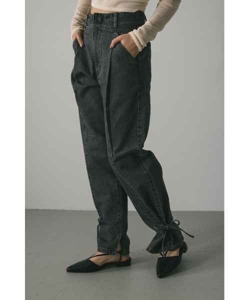 STYLEMIXER（スタイルミキサー）の「ヘムリボンデザインデニム（デニムパンツ・レディース・グレー/インディゴブルー・X-SMALL/SMALL/MEDIUM）」の5枚目の写真