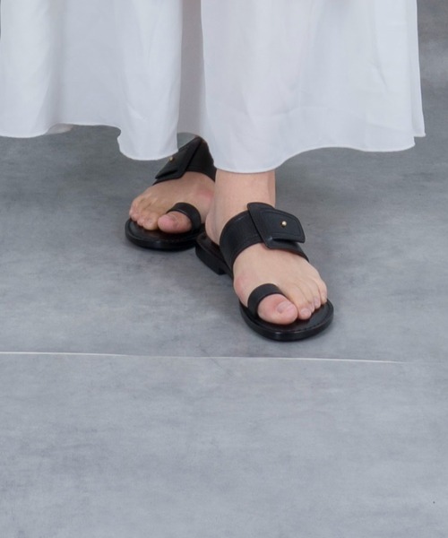 【CORSO ROMA,9/コルソローマ9】レザー サンダル　トングサンダル