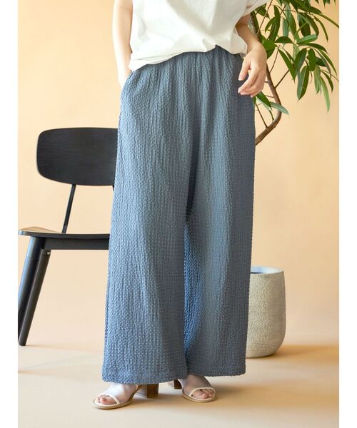 Ungrid(アングリッド)の「【WEB限定】ジャカードラフパンツ(その他パンツ・レディース・ブラック/オフホワイト/ブルー・FREE)」の1枚目の写真