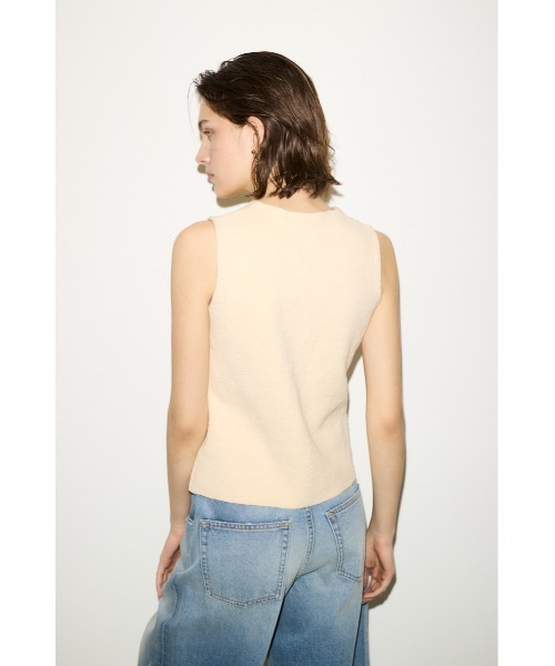 THROW by SLY（スローバイスライ）の「THROW　V/N BUTTON VEST Vネック ボタン ベスト（ベスト・レディース・アイボリー/ブラック・FREE）」の7枚目の写真