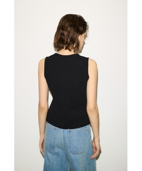 THROW by SLY（スローバイスライ）の「THROW　V/N BUTTON VEST Vネック ボタン ベスト（ベスト・レディース・アイボリー/ブラック・FREE）」の14枚目の写真