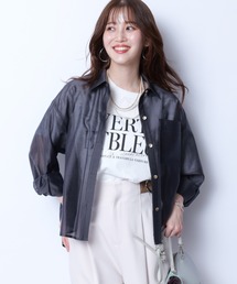 JUSGLITTY（ジャスグリッティー）の「カラーシアーシャツ（シャツ/ブラウス・レディース）」