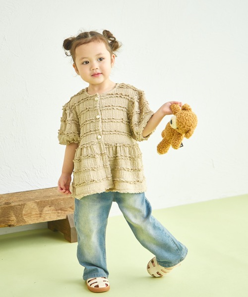 sea and shells by pairmanon(シーアンドシェルズバイペアマノン)の「【sea and shells by pairmanon】レース見え ストレッチ ペプラム ブラウス(その他ベビーウェア・キッズ・ベージュ/ライトグリーン/アイボリー・90/100/80/110)」の11枚目の写真