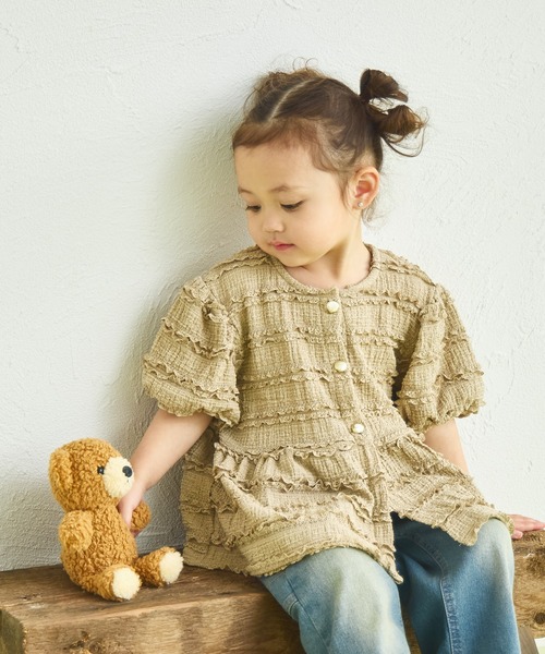 sea and shells by pairmanon(シーアンドシェルズバイペアマノン)の「【sea and shells by pairmanon】レース見え ストレッチ ペプラム ブラウス(その他ベビーウェア・キッズ・ベージュ/ライトグリーン/アイボリー・90/100/80/110)」の12枚目の写真