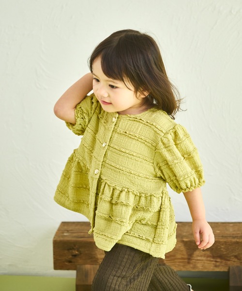 sea and shells by pairmanon(シーアンドシェルズバイペアマノン)の「【sea and shells by pairmanon】レース見え ストレッチ ペプラム ブラウス(その他ベビーウェア・キッズ・ベージュ/ライトグリーン/アイボリー・90/100/80/110)」の13枚目の写真