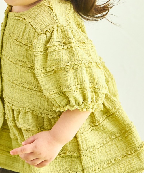 sea and shells by pairmanon(シーアンドシェルズバイペアマノン)の「【sea and shells by pairmanon】レース見え ストレッチ ペプラム ブラウス(その他ベビーウェア・キッズ・ベージュ/ライトグリーン/アイボリー・90/100/80/110)」の14枚目の写真