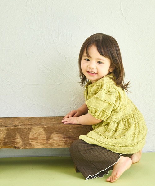 sea and shells by pairmanon(シーアンドシェルズバイペアマノン)の「【sea and shells by pairmanon】レース見え ストレッチ ペプラム ブラウス(その他ベビーウェア・キッズ・ベージュ/ライトグリーン/アイボリー・90/100/80/110)」の16枚目の写真