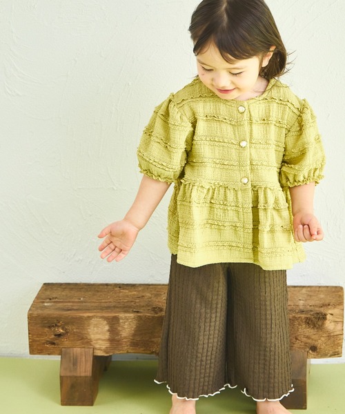 sea and shells by pairmanon(シーアンドシェルズバイペアマノン)の「【sea and shells by pairmanon】レース見え ストレッチ ペプラム ブラウス(その他ベビーウェア・キッズ・ベージュ/ライトグリーン/アイボリー・90/100/80/110)」の17枚目の写真