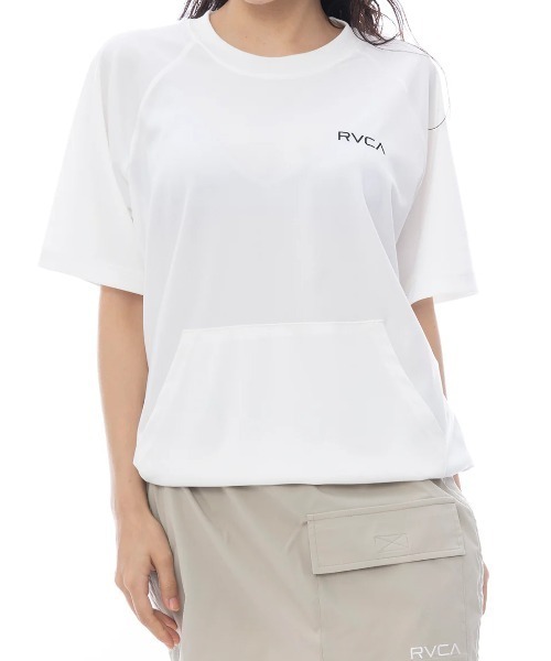RVCA（ルーカ）の「RVCA レディース MINI RVCA UTILITY SS TEE サーフTシャツ 【2025年春夏モデル】/ルーカ水陸両用UVケアドローコード付き半袖ラッシュガード(水着)（ラッシュガード・レディース・ホワイト/ブラック/ピンク系その他/ブラウン系その他・MEDIUM/SMALL/LARGE）」の6枚目の写真
