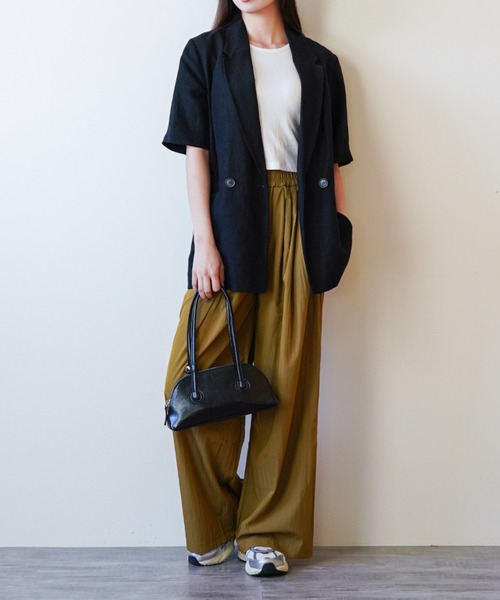 gossip!ロサンゼルス(ゴシップロサンゼルス)の「ウエストギャザー イージーパンツ(その他パンツ・レディース・ブラウン/ブラック/グレー・FREE)」の1枚目の写真
