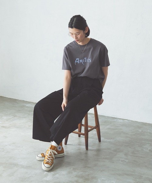 LA MARINE FRANCAISE（マリン フランセーズ）の「AMITI_SプリントTシャツ（Tシャツ/カットソー・レディース・イエロー/ホワイト/グレー・FREE）」の4枚目の写真