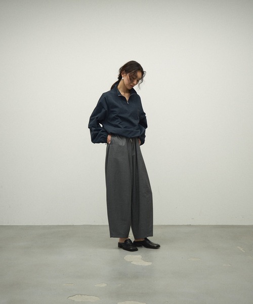 Lutim by u（ルチバイユー）の「Half-zip over-tops / ハーフジップオーバートップス（パーカー・レディース・ホワイト/ネイビー/イエロー・FREE）」の8枚目の写真