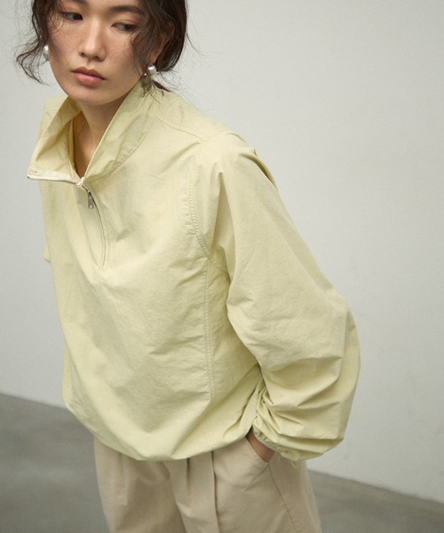Lutim by u（ルチバイユー）の「Half-zip over-tops / ハーフジップオーバートップス（パーカー・レディース・ホワイト/ネイビー/イエロー・FREE）」の20枚目の写真