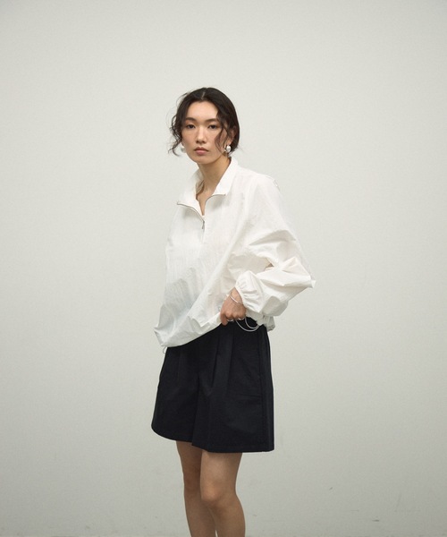Lutim by u（ルチバイユー）の「Half-zip over-tops / ハーフジップオーバートップス（パーカー・レディース・ホワイト/ネイビー/イエロー・FREE）」の22枚目の写真