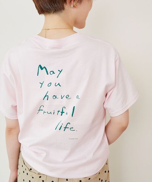 le.coeur blanc（ルクールブラン）の「KAZUMIDOI fruitfullife Tシャツ（Tシャツ/カットソー・レディース・チャコールグレー/ライトピンク/アイボリー・38）」の3枚目の写真