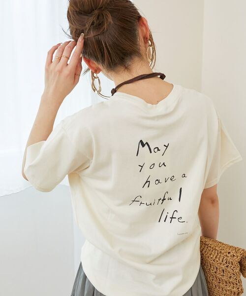 le.coeur blanc（ルクールブラン）の「KAZUMIDOI fruitfullife Tシャツ（Tシャツ/カットソー・レディース・チャコールグレー/ライトピンク/アイボリー・38）」の2枚目の写真