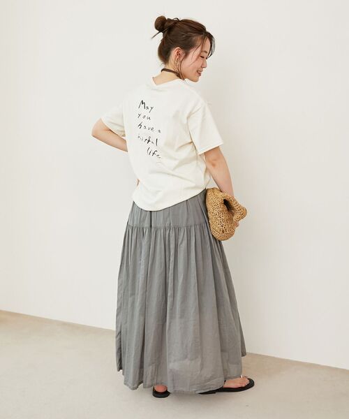 le.coeur blanc（ルクールブラン）の「KAZUMIDOI fruitfullife Tシャツ（Tシャツ/カットソー・レディース・チャコールグレー/ライトピンク/アイボリー・38）」の8枚目の写真
