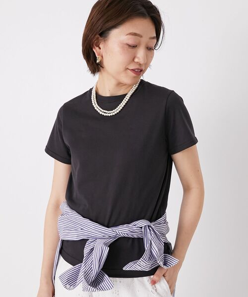 le.coeur blanc（ルクールブラン）の「KAZUMIDOI fruitfullife Tシャツ（Tシャツ/カットソー・レディース・チャコールグレー/ライトピンク/アイボリー・38）」の14枚目の写真