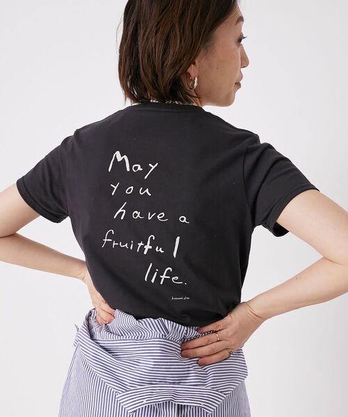 le.coeur blanc（ルクールブラン）の「KAZUMIDOI fruitfullife Tシャツ（Tシャツ/カットソー・レディース・チャコールグレー/ライトピンク/アイボリー・38）」の18枚目の写真