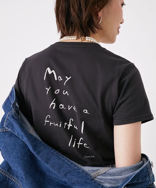le.coeur blanc（ルクールブラン）の「KAZUMIDOI fruitfullife Tシャツ（Tシャツ/カットソー・レディース・チャコールグレー/ライトピンク/アイボリー・38）」の19枚目の写真