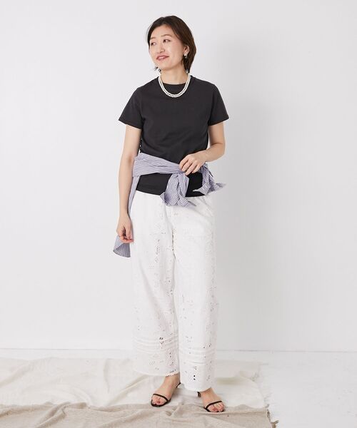 le.coeur blanc（ルクールブラン）の「KAZUMIDOI fruitfullife Tシャツ（Tシャツ/カットソー・レディース・チャコールグレー/ライトピンク/アイボリー・38）」の21枚目の写真