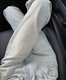 AMAJI（アマジ）の「ラインストーンデニムパンツ（デニムパンツ）」