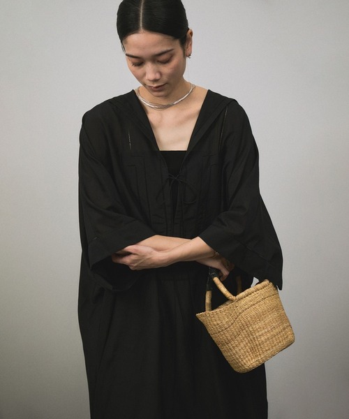 セール】コットンシルクフードカフタンワンピース（ワンピース